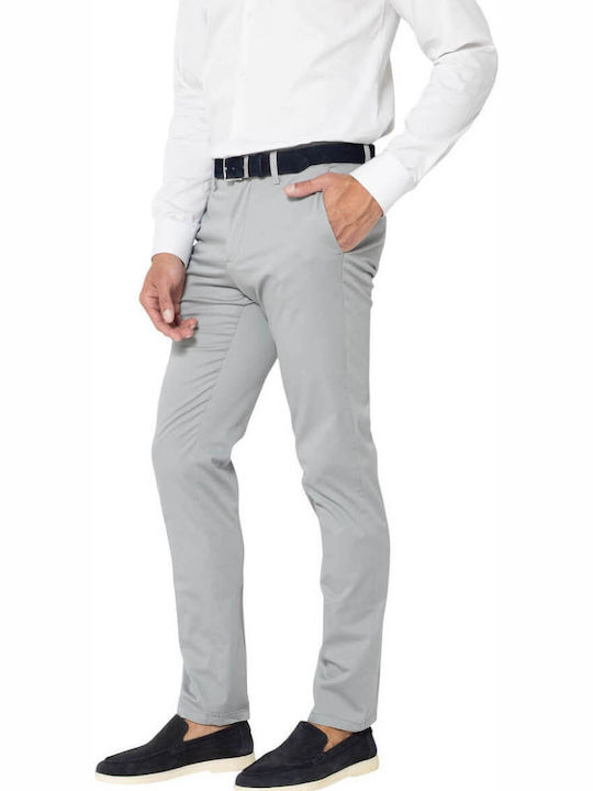 Men's Elastic Grey Chino Trousers