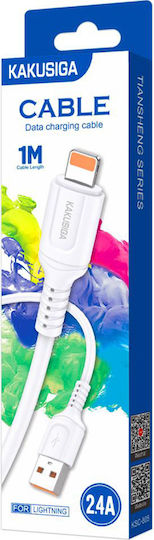 Kakusiga USB-A to Lightning Cable 12W Λευκό 1m (KSC-805-L-WH)