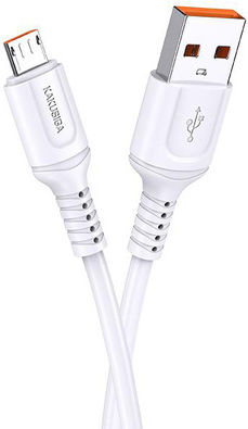 Kakusiga Regular USB 2.0 to micro USB Cable Λευκό 1m KSC-805-M-WH 1τμχ