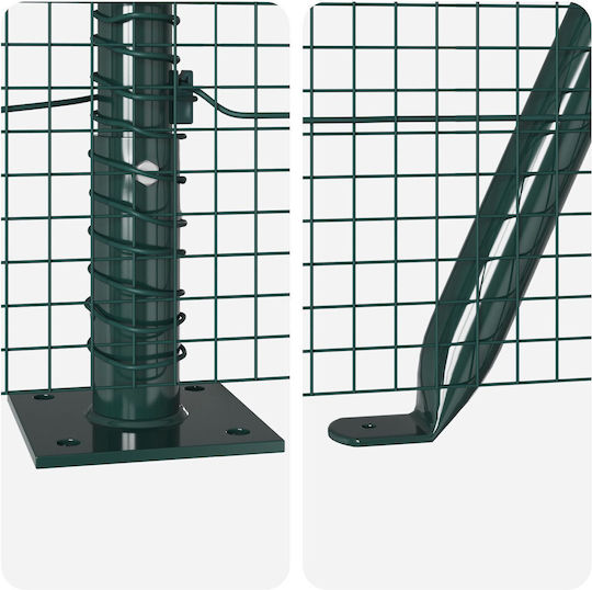 vidaXL Wire Fencing Galvanized Set Green 0.5x10m