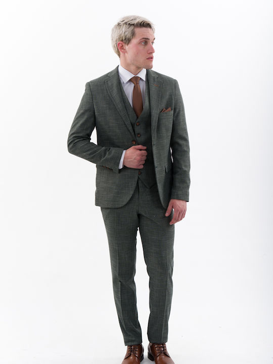 Men's Groom's Suit with Vest Green 1-1.302.140.701.11482 Green 50 M