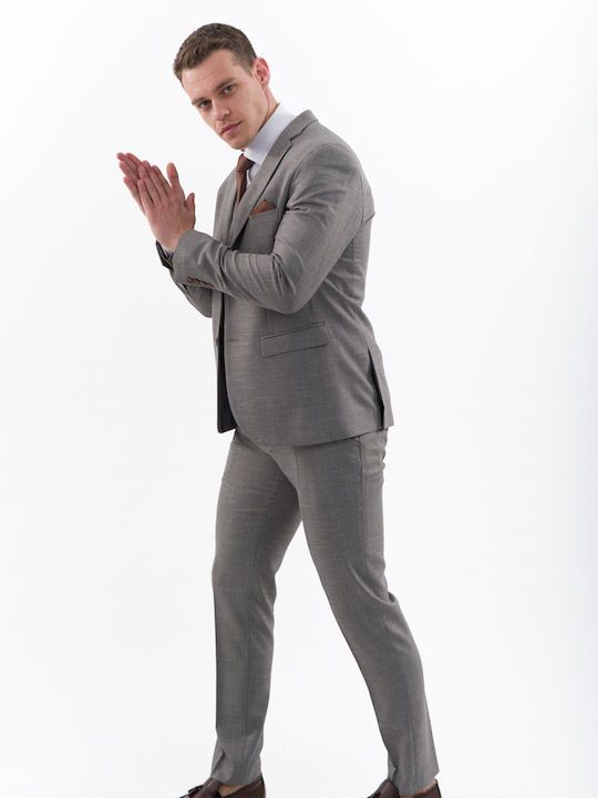 Men's Suit with Vest Gray