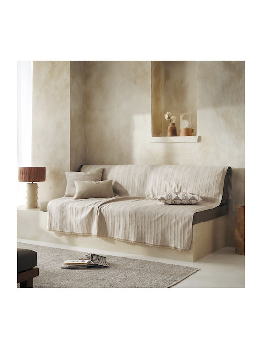 Gofis Home Laurel Ριχτάρι Πολυθρόνας Ζακάρ 180x180εκ. Beige 731/04
