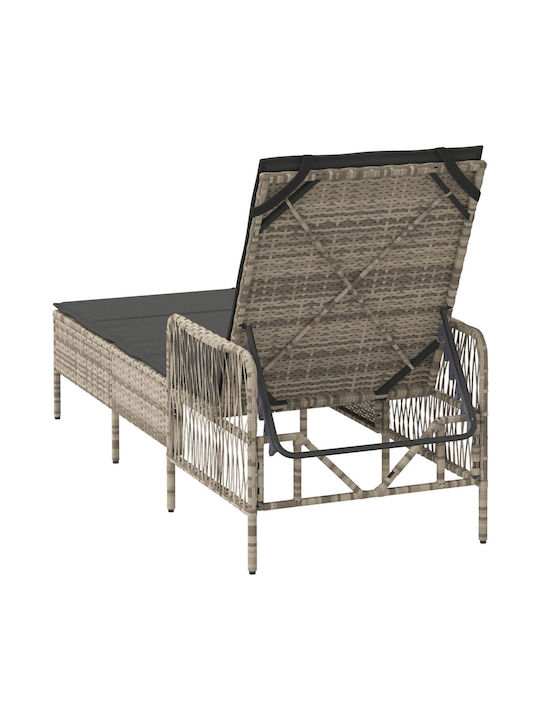 Ξαπλώστρα Rattan Γκρι 157x55x92εκ.