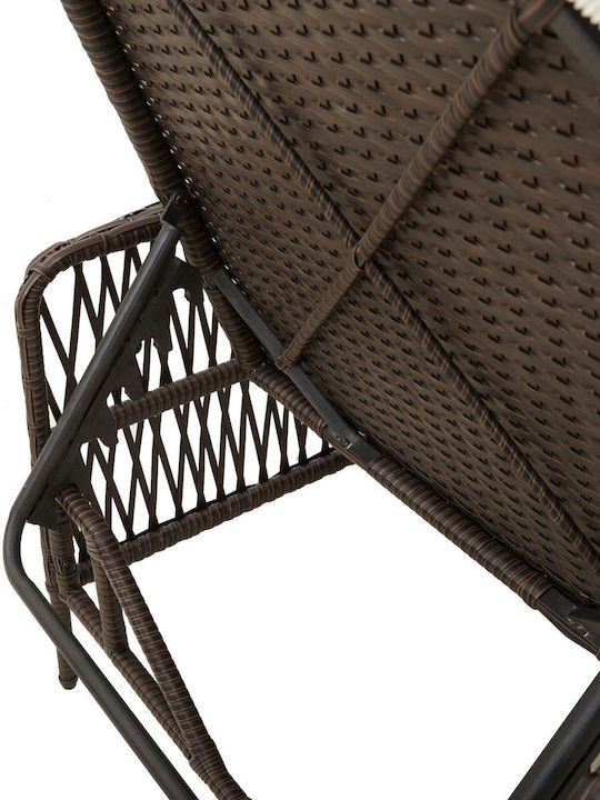 Градински и басейнови шезлонги Rattan с Възглавница Кафяв 157x55x92см