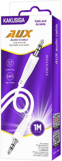 Kakusiga 3.5mm Male To 3.5mm Male White Audio Cable 1m KSC-893-WH