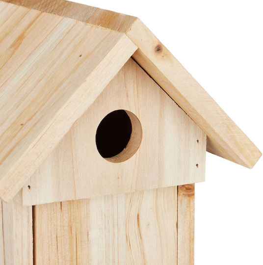 Căsuță Decorativă pentru Păsări din Lemn 25 X 16 X 14 Cm Naturală