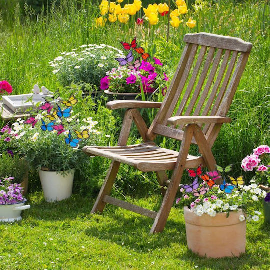 Set 36 Fluturi Decorativi de Grădină Relaxdays Multicolor PVC Metal 6.5 X 1-12 X 7 Cm