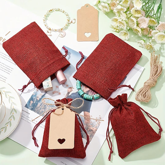 Panora Fabric Pouch for Gift Red 9x7cm.
