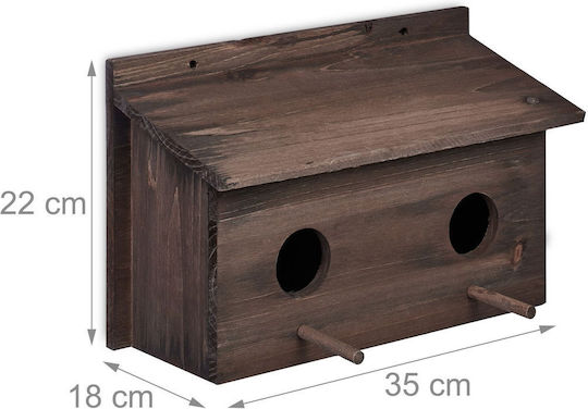 Decorațiuni Pentru Grădină Cuib De Păsări Din Lemn 22 X 35 X 18 Cm Maro Închis