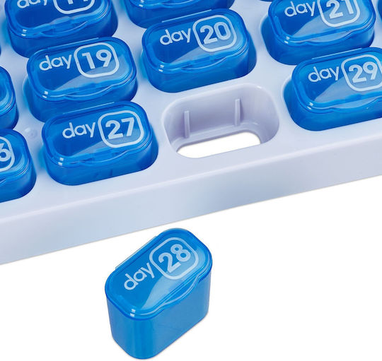 Set aus 2 Medikamentenboxen, unterteilt in 31 Tage, Blau Grün
