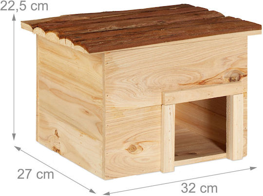 Wooden Hedgehog House 22.5 X 32 X 27 Cm
