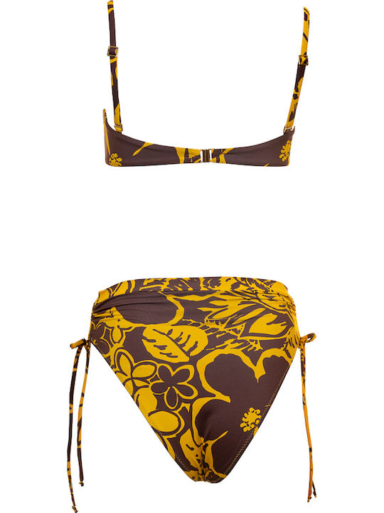 Set Bikini Ψηλόμεσο Κίτρινο
