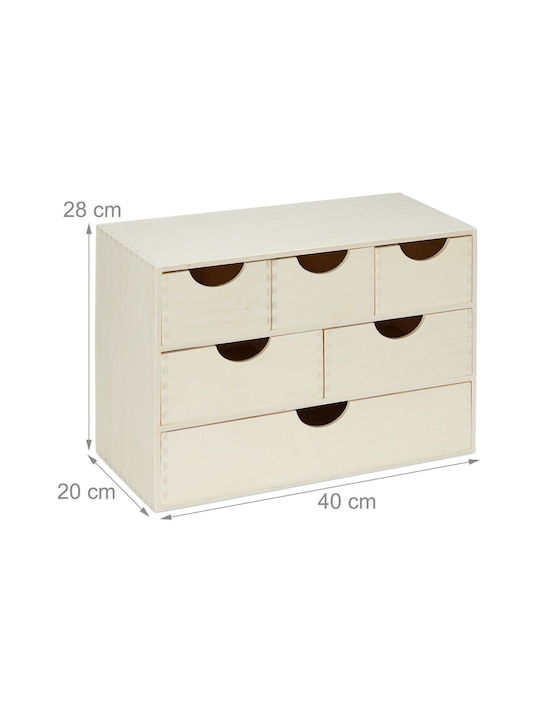 Relaxdays Jewellery Box with Drawer Beige
