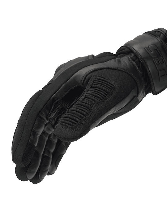 Winter Herren Motorradhandschuhe Leder Wasserdicht Schwarz