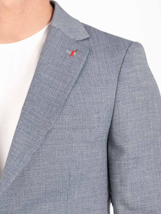 Summer Men’s Suit Jacket with Slim Fit Bahama Blue