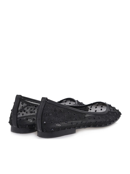 Synthetic Leather Ballerinas Black