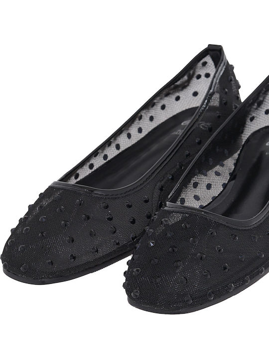 Synthetic Leather Ballerinas Black