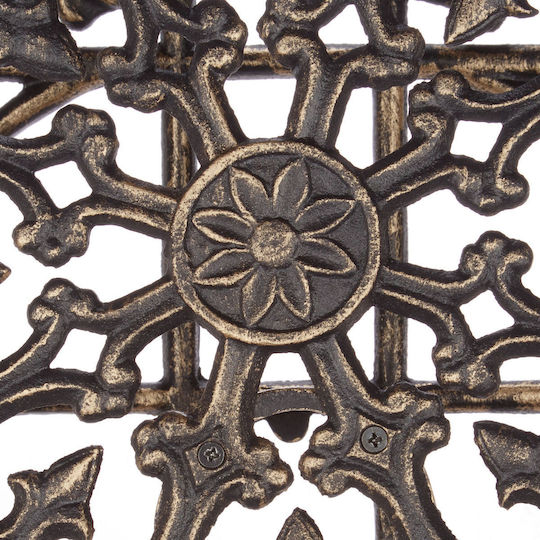 Wall Mount Hose Holder Brown Cast Iron Relaxdays 50 X 32 X 20 Cm