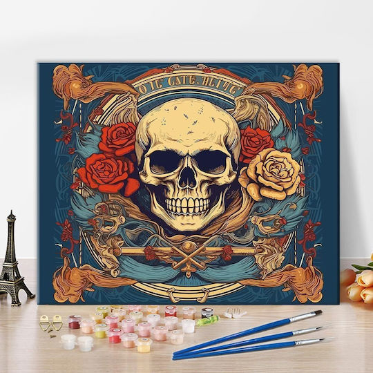 Skull Flowers Paint By Numbers 40x50 Cm Modern Style Acrylic
