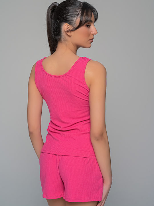 Women's T-Shirt with Spaghetti Strap Fuchsia