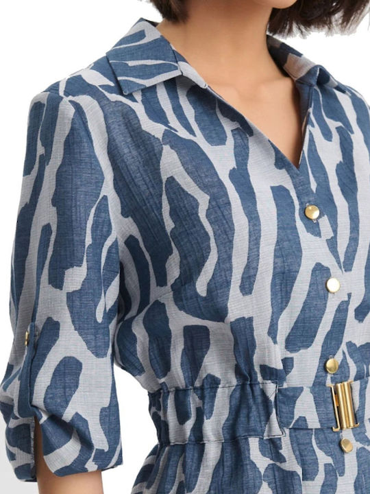 Langärmelig Damen Hemd Indigo
