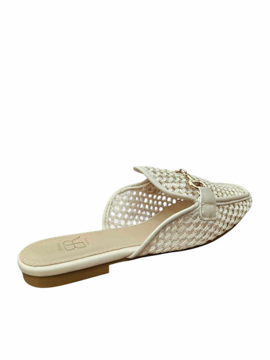 Mules mit Absatz in Beige Farbe