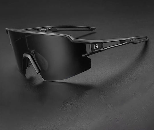 Rockbros Ochelari de ciclism cu Montură Negru și Lentile Polarizat