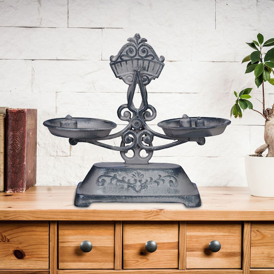 Rustic Decorative Scale 3 Weights 13g 27g 51g Cast Iron 24 X 27 X 10.5 Cm