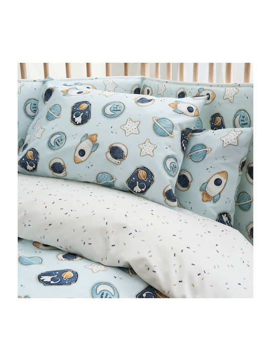 Vesta Home Cosmic Βρεφικό Κουβερλί Βαμβακερό Γαλάζιο 120x160cm