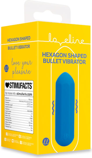 LoveLine Hexagon Shaped Mini Δονητής Bullet Μπλε
