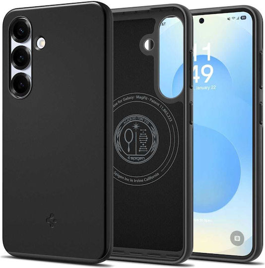 Spigen Thin Fit Mag Back Cover Plastic / Silicone 1.55mm Black (Galaxy S25)