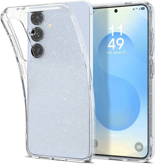 Spigen Liquid Crystal Umschlag Rückseite Silikon / Gehärtetes Glas 0.3mm Transparent (Galaxy S25+)