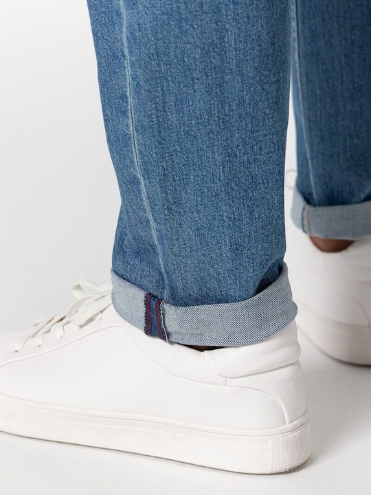 Men's Jeans Pants Elastic Blue
