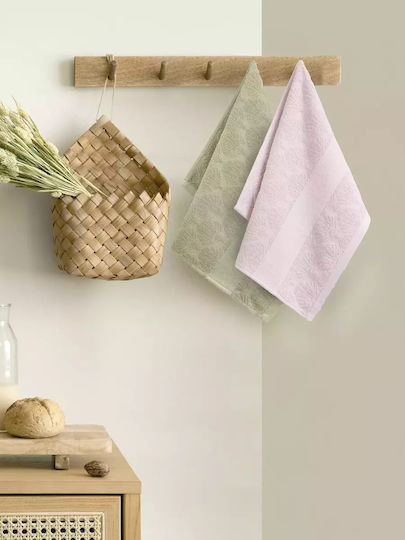 Nima Messy Handtuch aus 100% Baumwolle in Rosa Farbe 40x60cm Nima Messy Handtuch aus 100% Baumwolle in Rosa Farbe 40x60cm