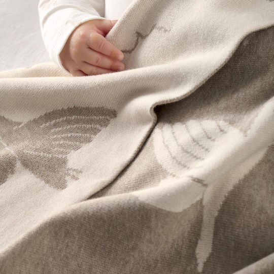 Mamas & Papas Blanket Nursery Swaddling Blankets Knitted Brown 70x90cm