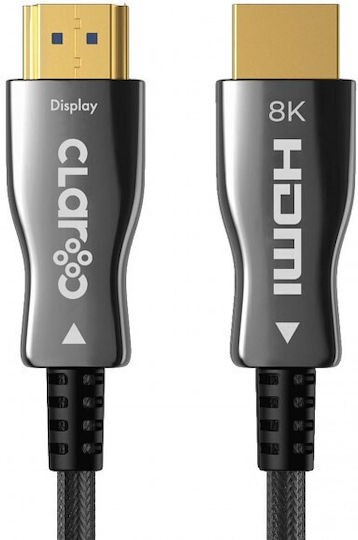 Claroc HDMI 2.1 Ultra High Speed 48Gbps 4K 120Hz HDR VRR Cable HDMI male - HDMI male 20m Μαύρο