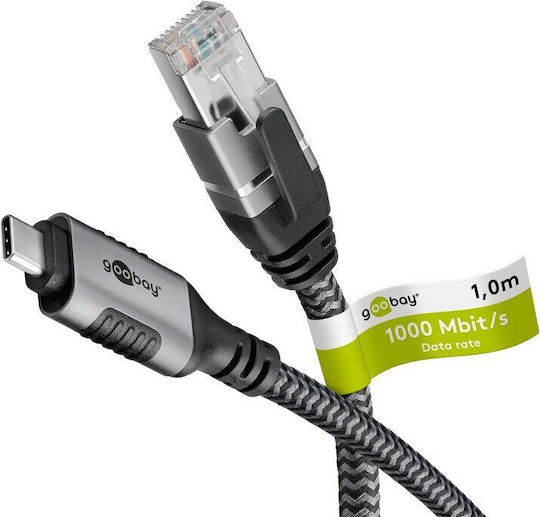 Goobay 70696 Usb C Rj-45 Kabel Konverter Usb C Rj-45 Schwarz Schwarz Silber