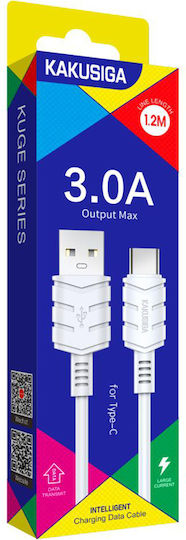 Kakusiga KSC-710 USB 2.0 Cable USB-C male - USB-A 15W Λευκό 1.2m KSC-710-C-WH