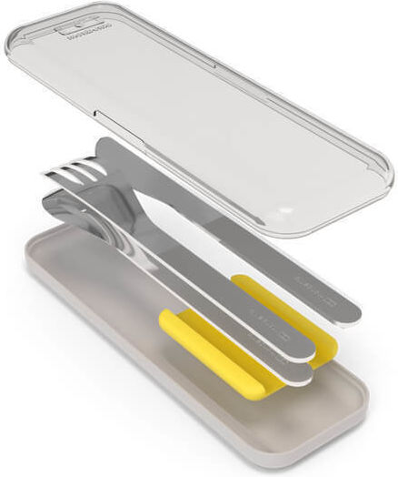 Μαχαιροπήρουνα Ταξιδιού Monbento Mb Slim Box Yellow Ανοξ Χάλυβας Σετ 3 Τμχ 17 X W 6 X H 2 Cm