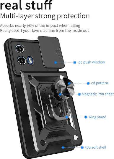 Techsuit Camshield Back Cover Silicon Negru (Moto G71 5G)
