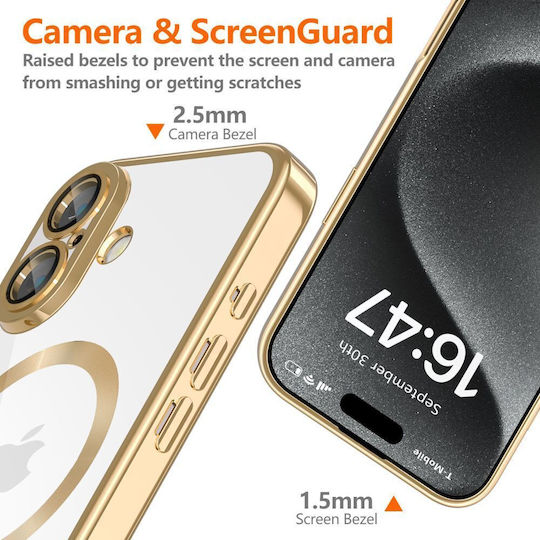 Tech-Protect Magflex Umschlag Rückseite Kunststoff Gold (iPhone 17e / 16e)