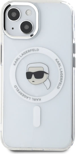 Karl Lagerfeld Karl Head Magsafe Umschlag Rückseite Kunststoff / Silikon Transparent (iPhone 15)