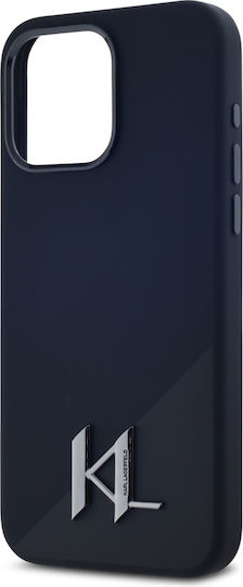 Karl Lagerfeld Initial Umschlag Rückseite Silikon Schwarz (iPhone 15 Pro)
