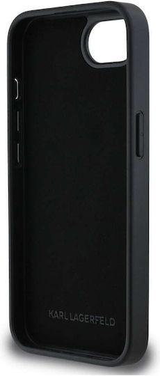 Karl Lagerfeld Ikonik Metal Pin Silicone Plastic Silver Back Cover (iPhone 17e / 16e)