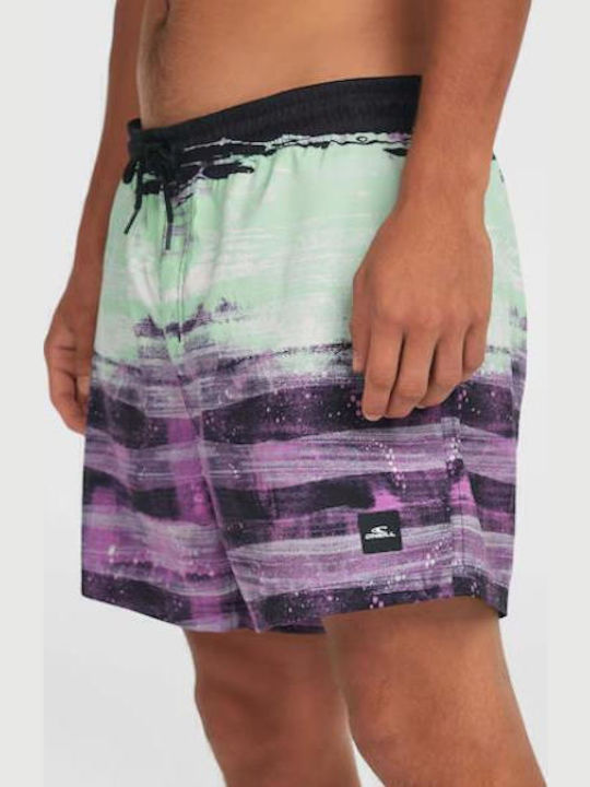 Cali Ανδρικό Μαγιό Σορτς Black, Purple, Green με Σχέδια