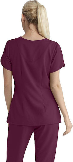 Grey's Anatomy Cora Femei Bluză medicală Burgundy