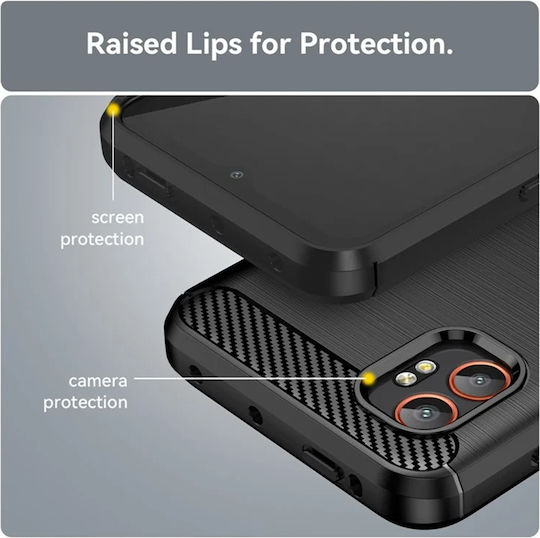 Techsuit Carbon Задна корица Силикон Черен (Galaxy XCover 7 Pro)