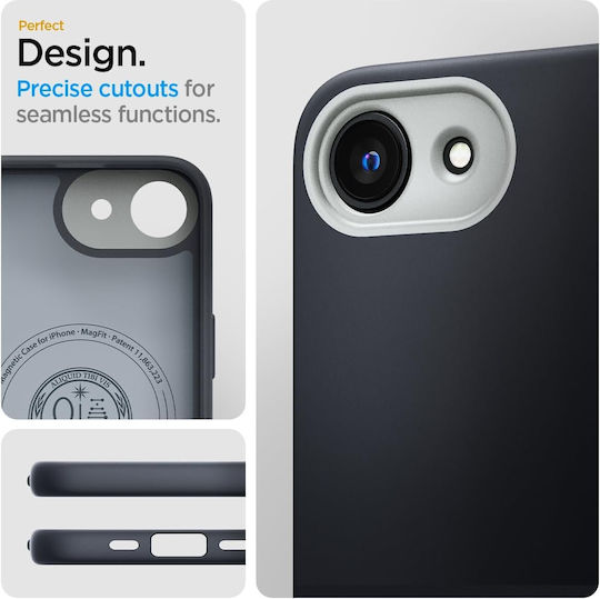 Spigen Nano Pop (MagFit) Rückseitencover Silikon 0,3mm Schwarzes (iPhone 17e / 16e)