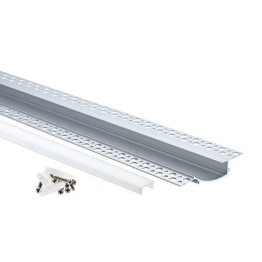Eurospot Алуминиев Профил за LED Лента с Опал Покритие за Гипсокартон 200x9.8x1.9см.